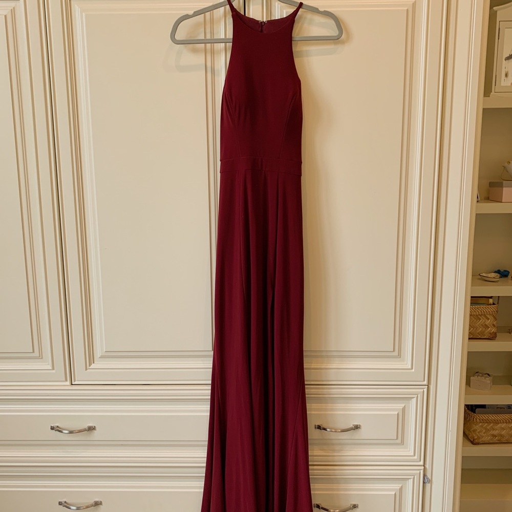 Trudy’s burgundy Prom Dress